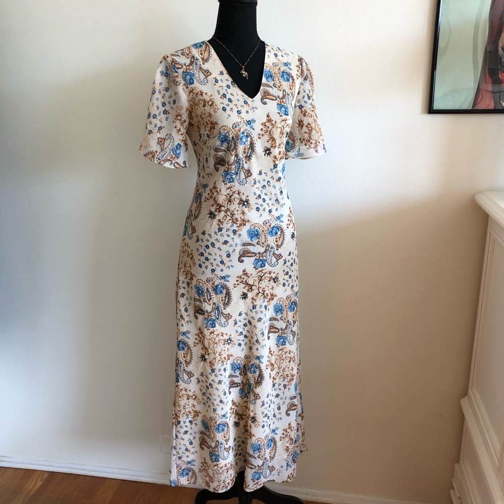 Paisley Floral Print Maxi Dress